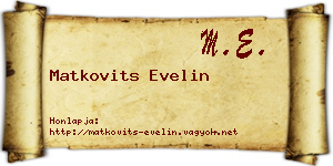 Matkovits Evelin névjegykártya